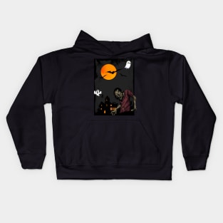 ghosts night happy halloween Kids Hoodie